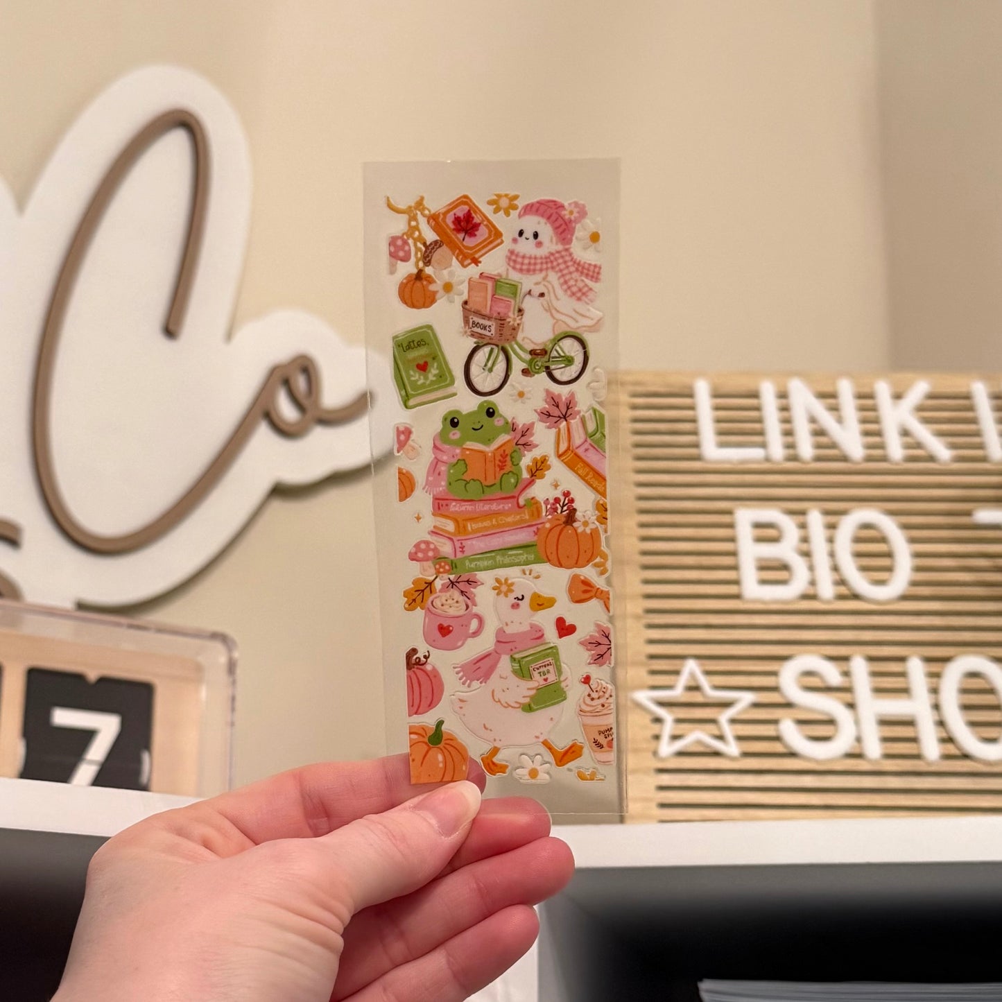 Bookish Fall UVDTF Bookmark