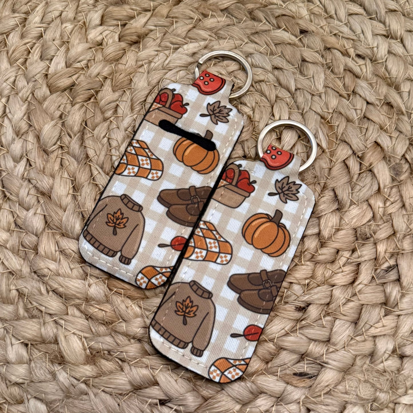 Cozy Doodles Chapstick Holder Keychain