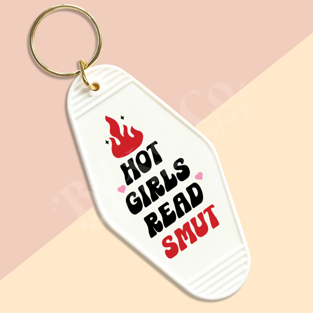 Hot Girls Read Smut Motel Keychain UVDTF Transfer