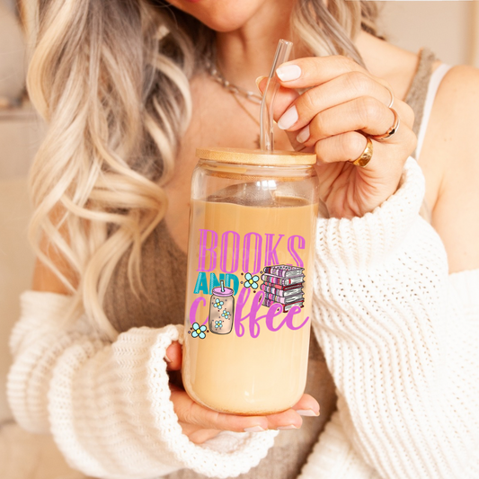 Books & Coffee UVDTF 4” Decal