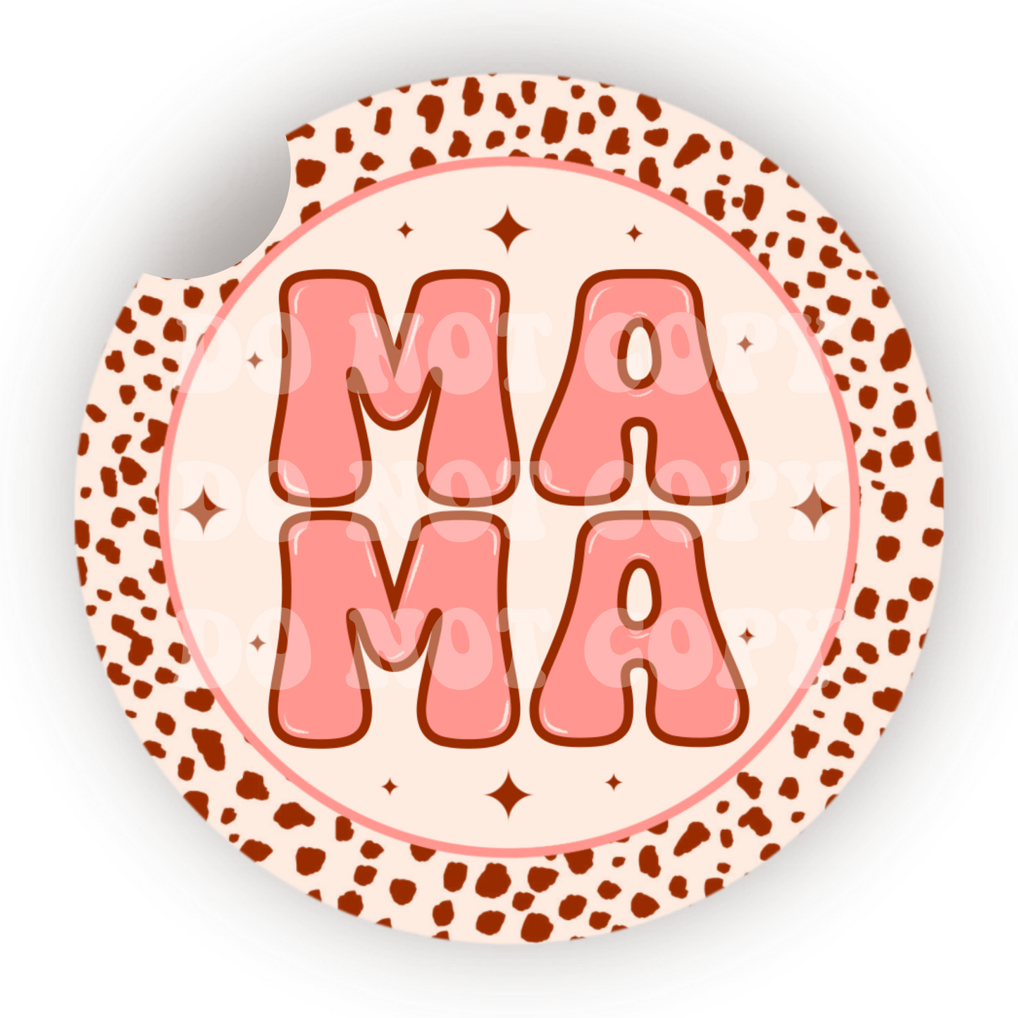 Pink Mama Car Coaster Sublimation Transfer (Set of 2)