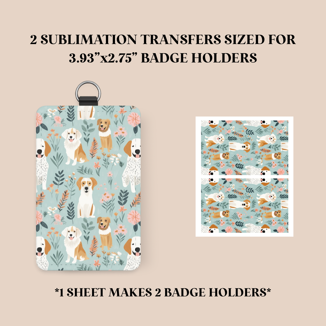 Dogs Badge Holder Sublimation Transfer