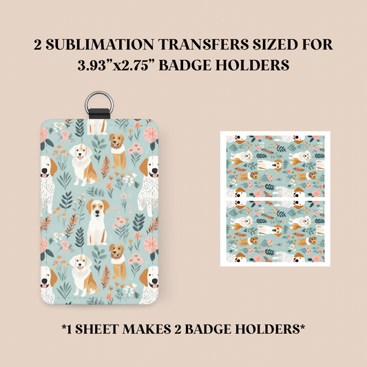 Dogs Badge Holder Sublimation Transfer