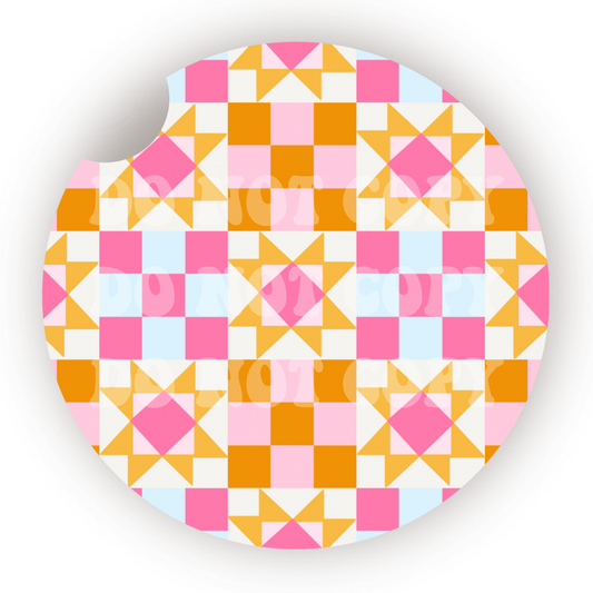 Summer Quilt Car Coaster Sublimation Transfer (Set of 2)