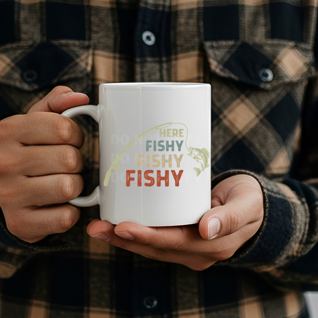 Here Fishy UVDTF 4” Decal