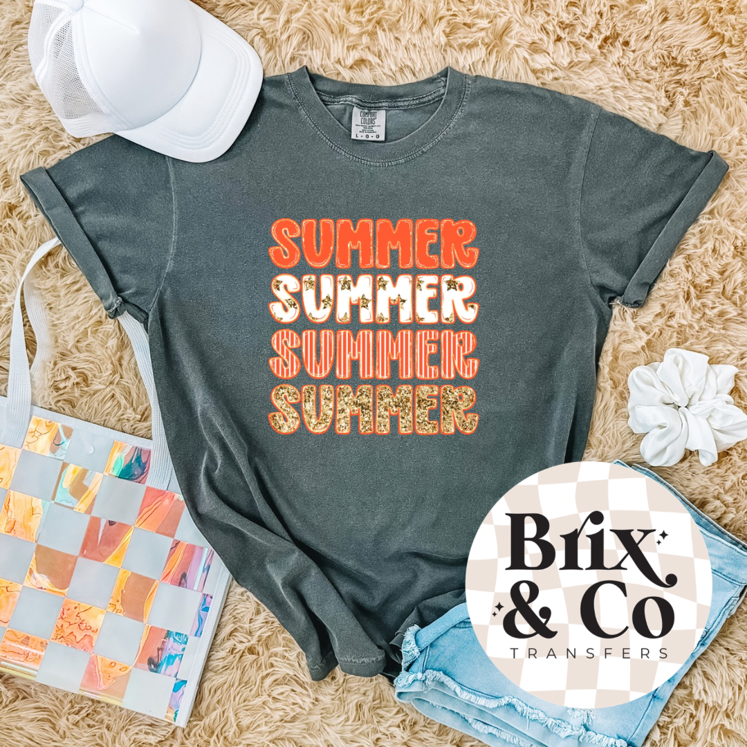 Faux Glitter Summer DTF HOT PEEL