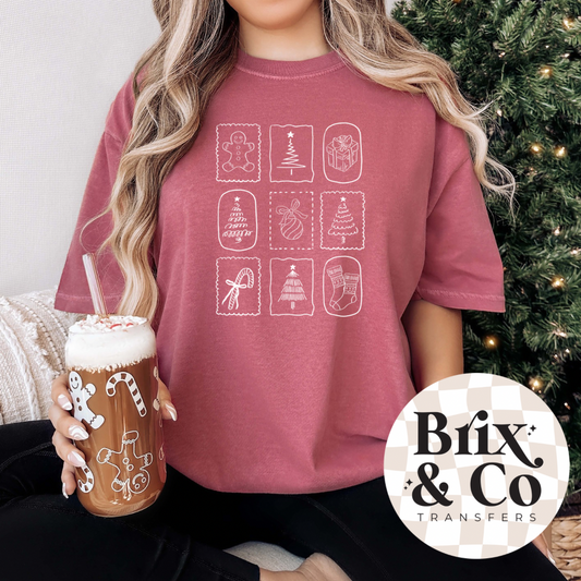 Christmas Doodles Single Color