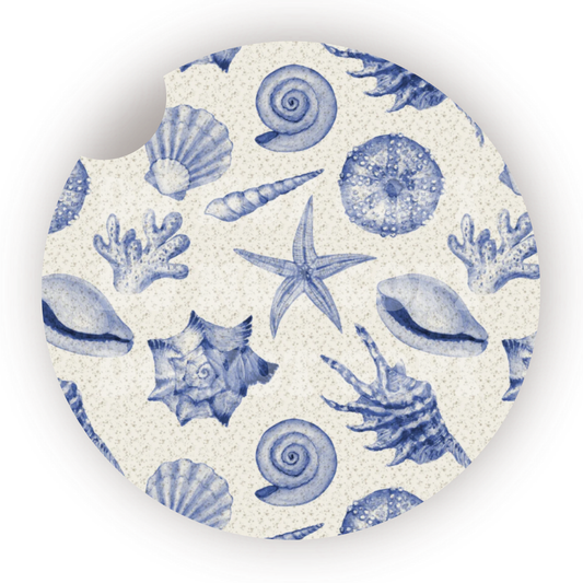 Blue Shells Car Coaster Sublimation Transfer (Set of 2)