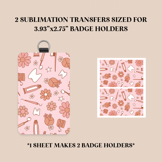 Dents Doodles Badge Holder Sublimation Transfer