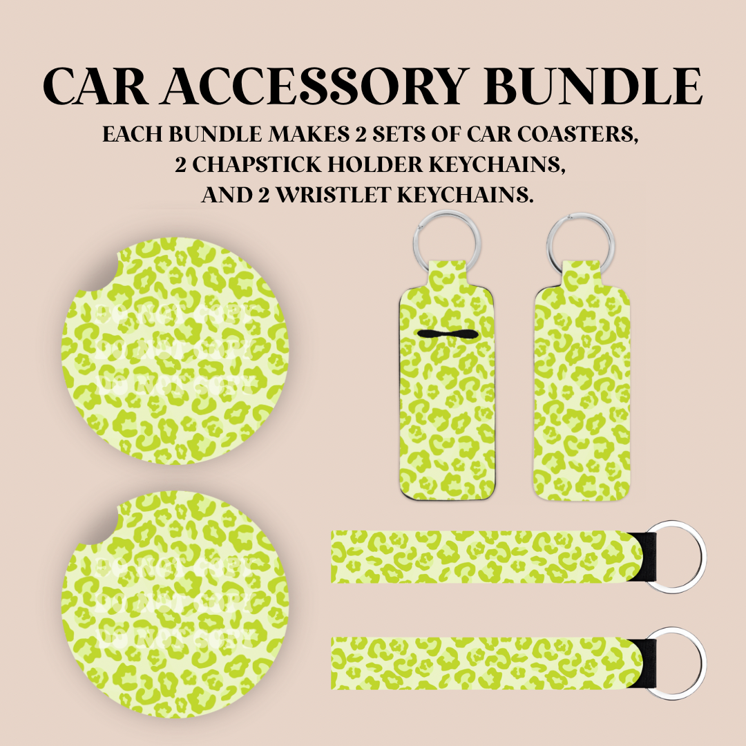 Bright Green Leopard Print Sublimation Transfer Bundle