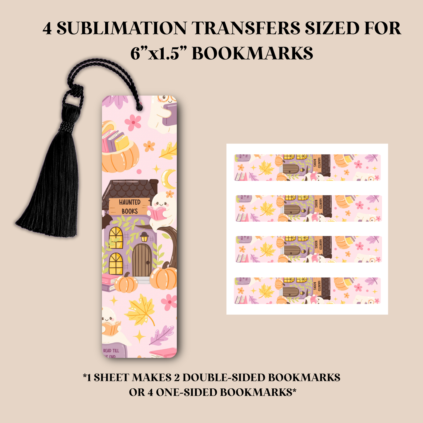 Haunted Bookstore Bookmark Sublimation Transfer