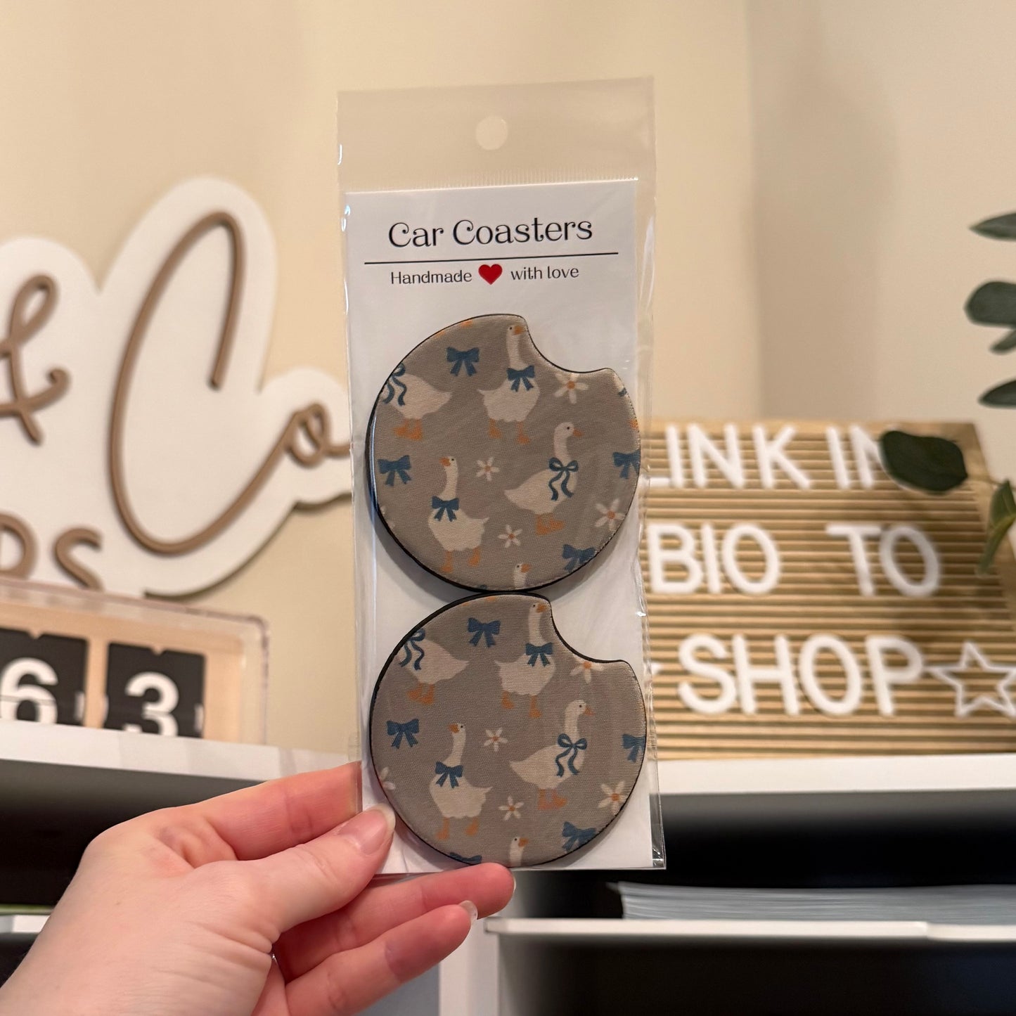 Coquette Geese Car Coasters