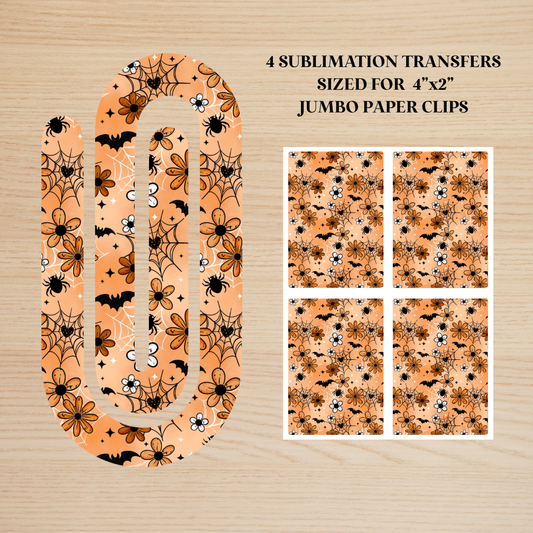 Spooky Floral Jumbo Paperclip Sublimation Transfer