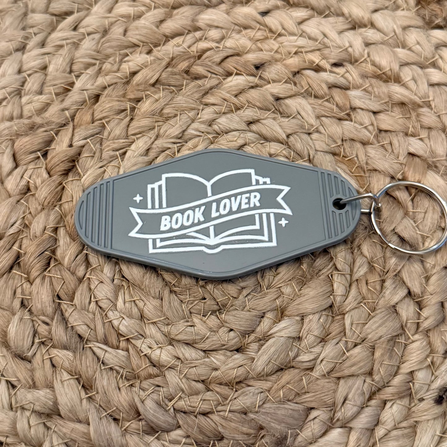 Book Lover Muted Dark Teal Motel Keychain