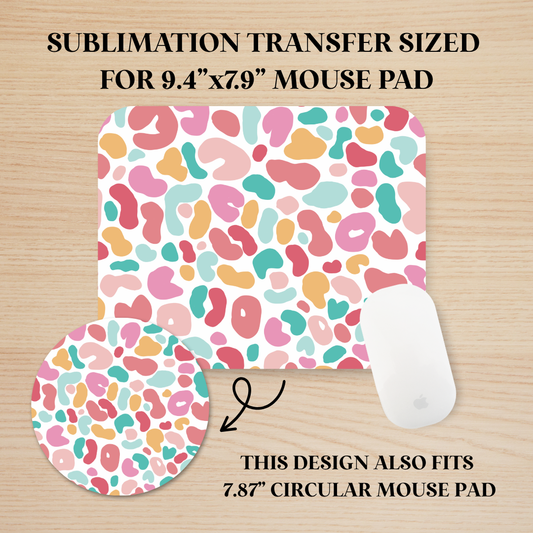 Colorful Leopard Print Mouse Pad Sublimation Transfer