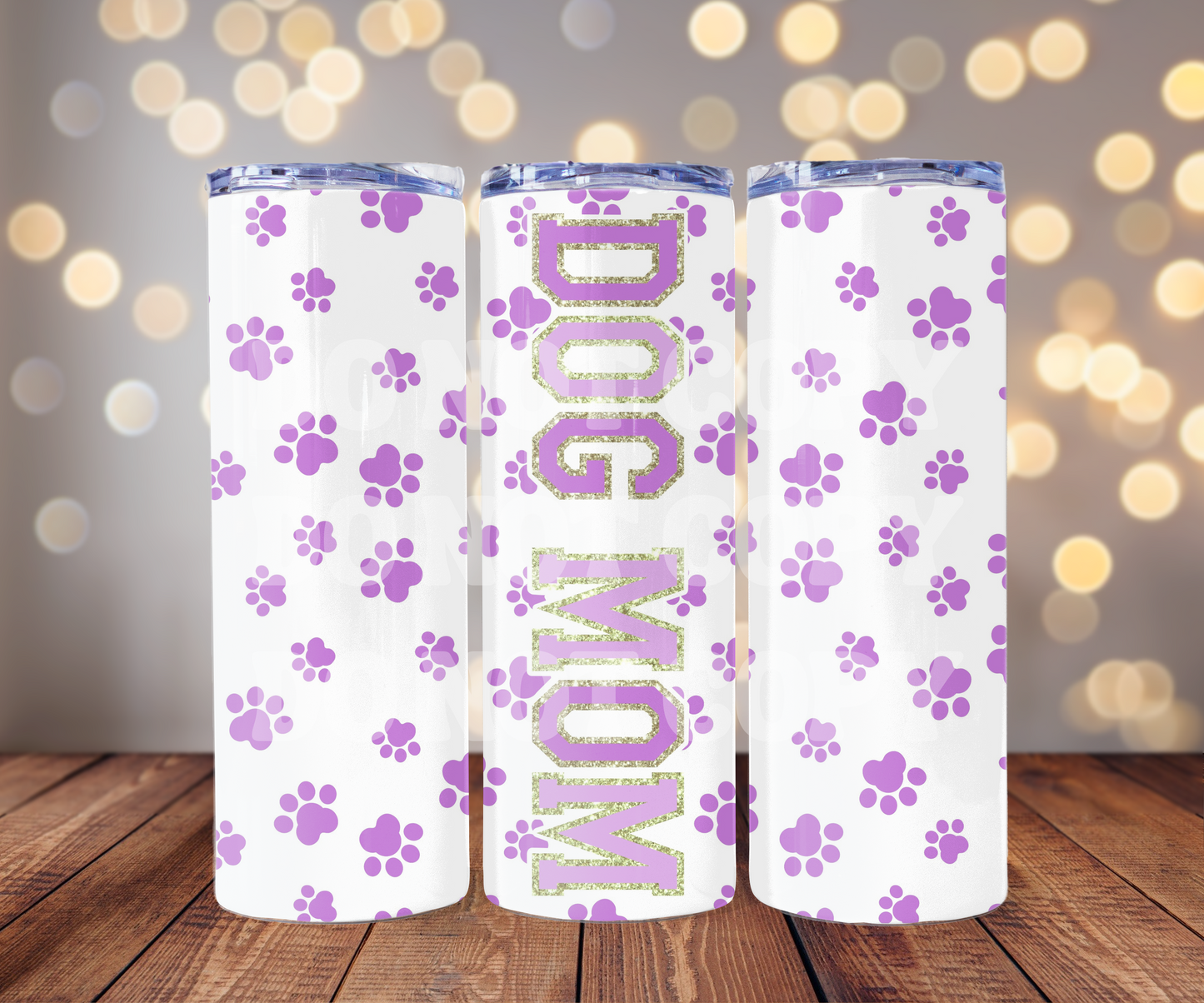 Dog Mom Faux Chenille 20 oz Skinny Tumbler Sublimation Transfer - Seamless