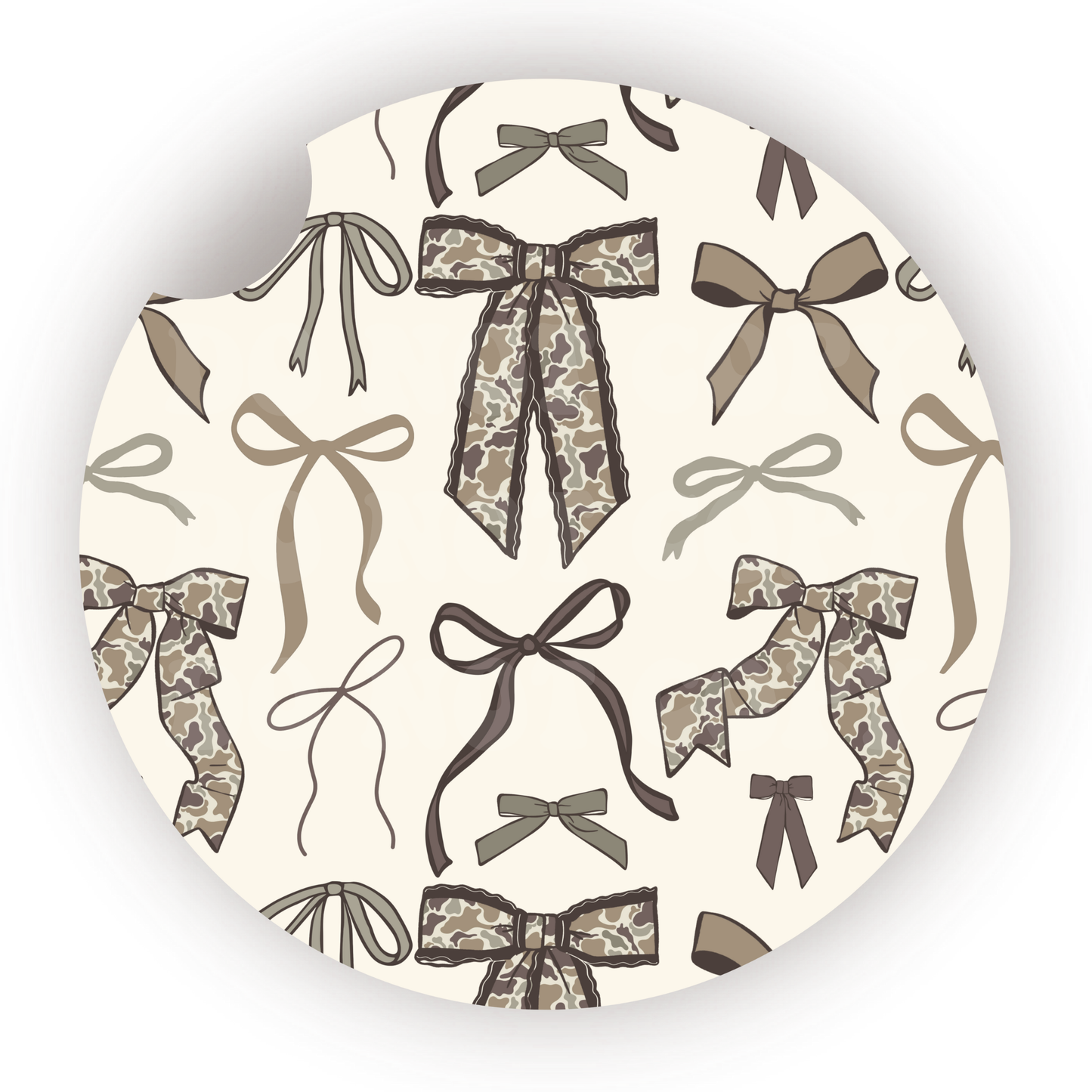 Coquette Camo Car Coaster Sublimation Transfer (Set of 2)