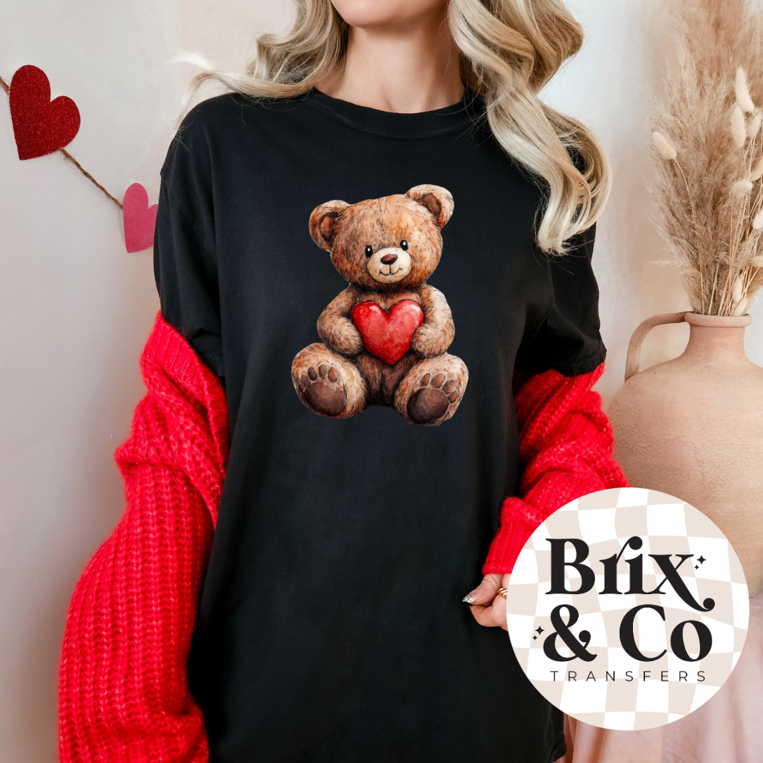 Valentines Teddy DTF HOT PEEL