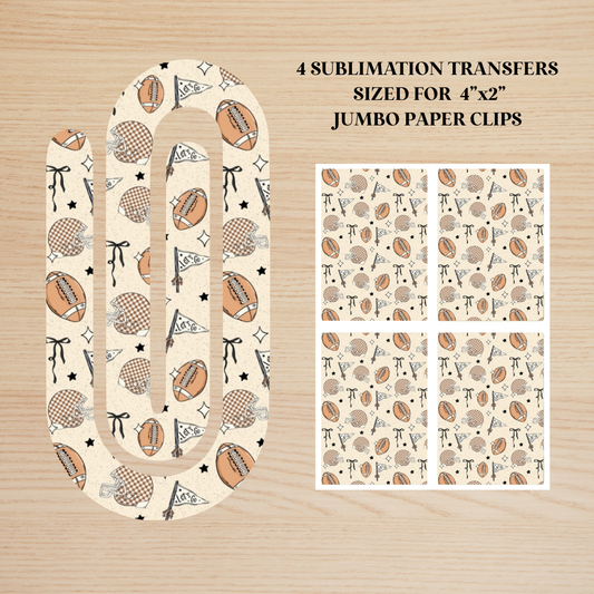 Checker Football Jumbo Paperclip Sublimation Transfer