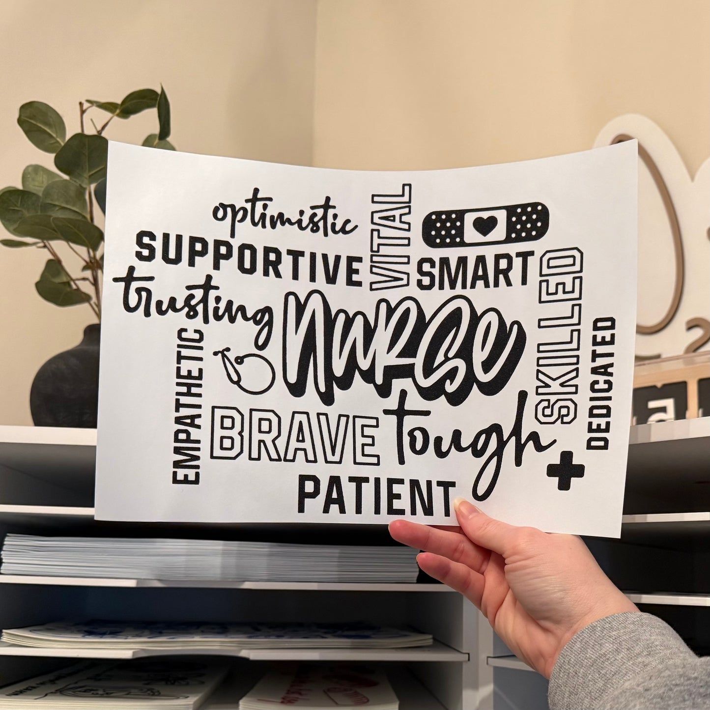 Nurse Word Art Single Color