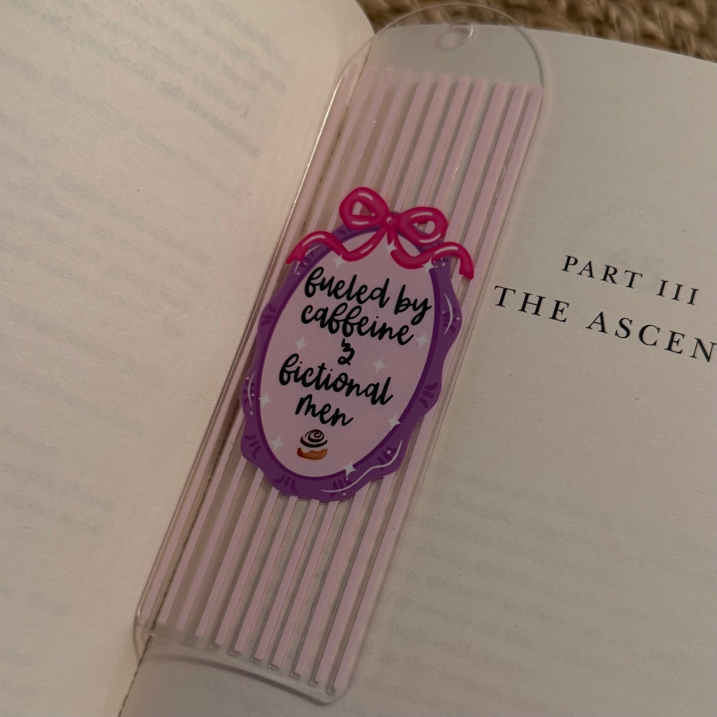 Caffeine & Fictional Men Acrylic Bookmark