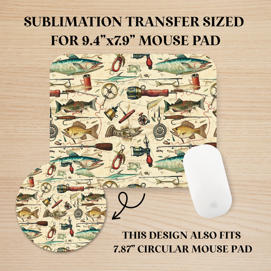 Fishing Mouse Pad Sublimation Transfer