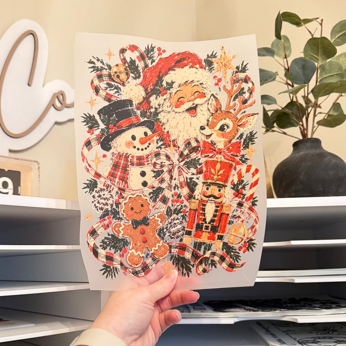 Vintage Christmas Collage DTF HOT PEEL