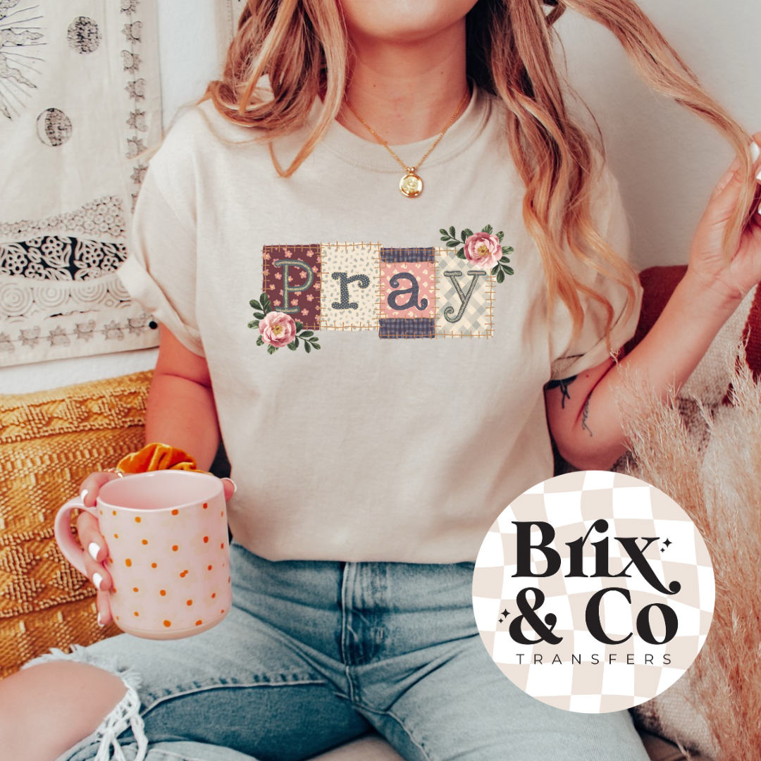 Patchwork Pray DTF HOT PEEL