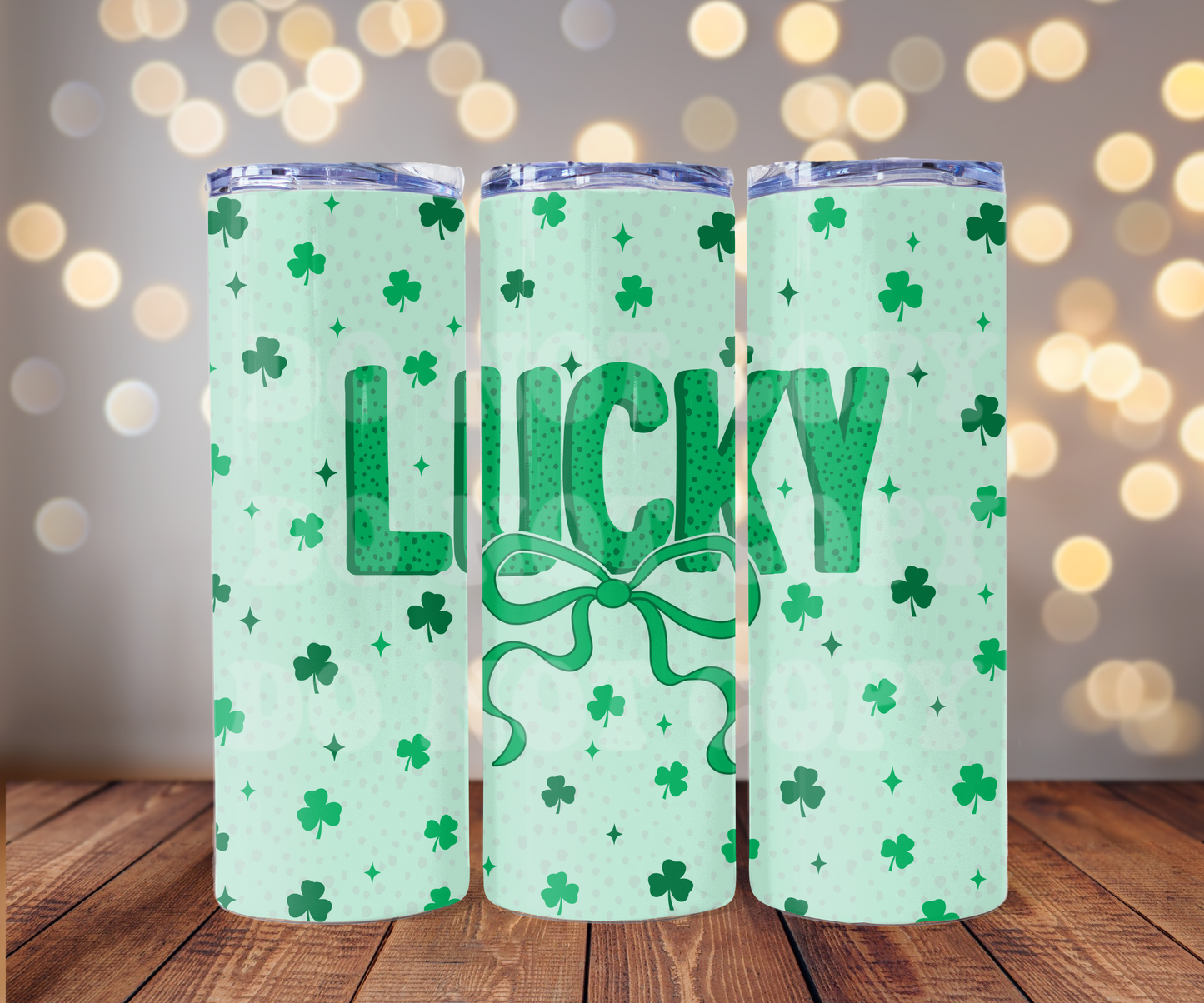 Lucky Coquette 20 oz Skinny Tumbler Sublimation Transfer