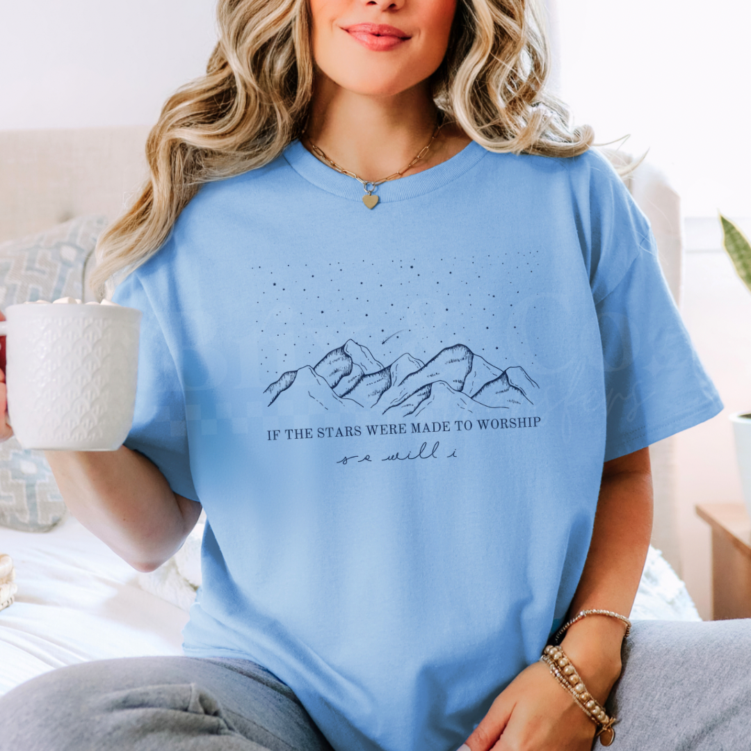 If The Stars Were Made To Worship So Will I Single Color (Dark Navy)
