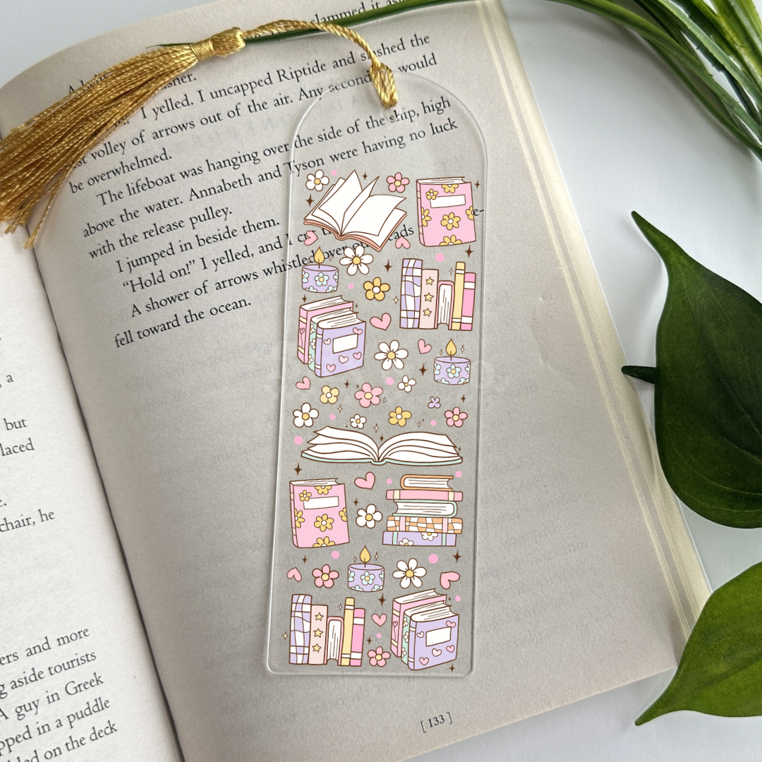 Retro Books UVDTF Bookmark
