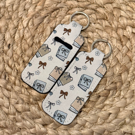 Coquette Books Chapstick Holder Keychain