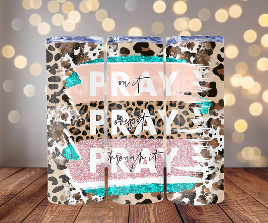 Pray 20 oz Skinny Tumbler Sublimation Transfer - Seamless