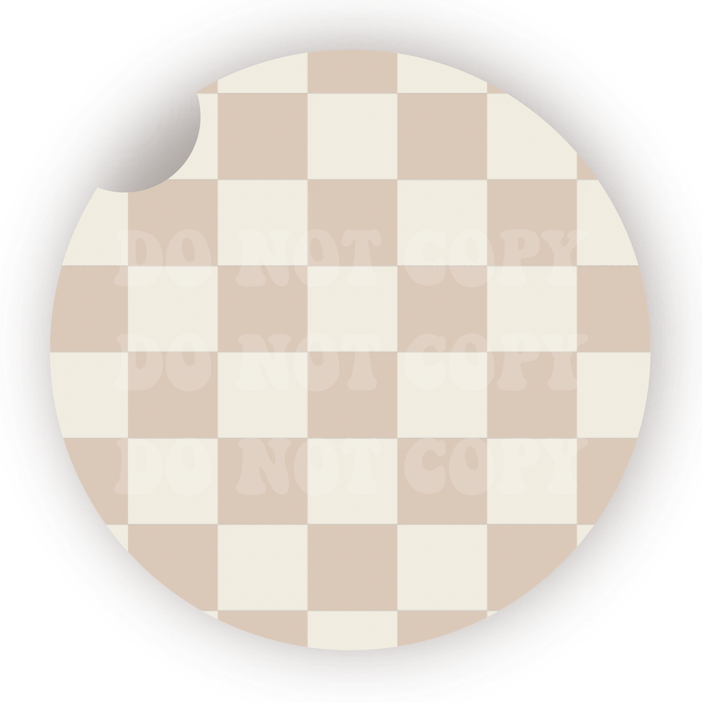 Neutral Checker Car Coaster Sublimation Transfer (Set of 2)