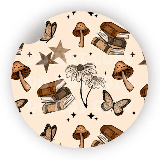 Cottagecore Books Car Coaster Sublimation Transfer (Set of 2)