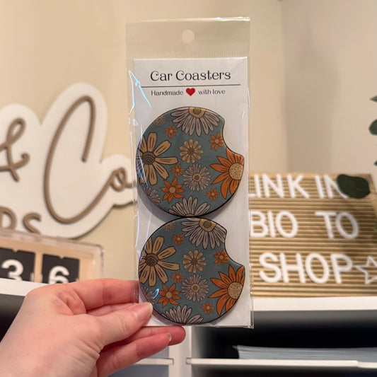 Fall Floral Car Coasters