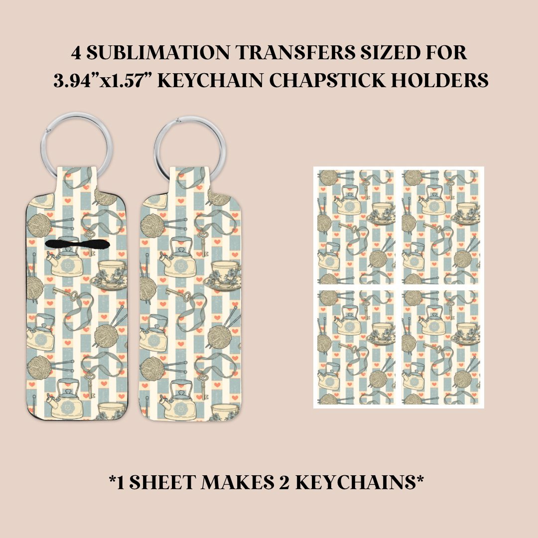 Thrifty Things Keychain Chapstick Holder Sublimation Transfer