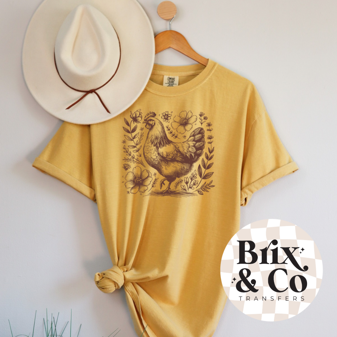 Floral Chicken Single Color (Brown)
