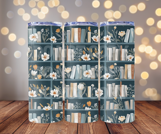 Blue Books 20 oz Skinny Tumbler Sublimation Transfer - Seamless