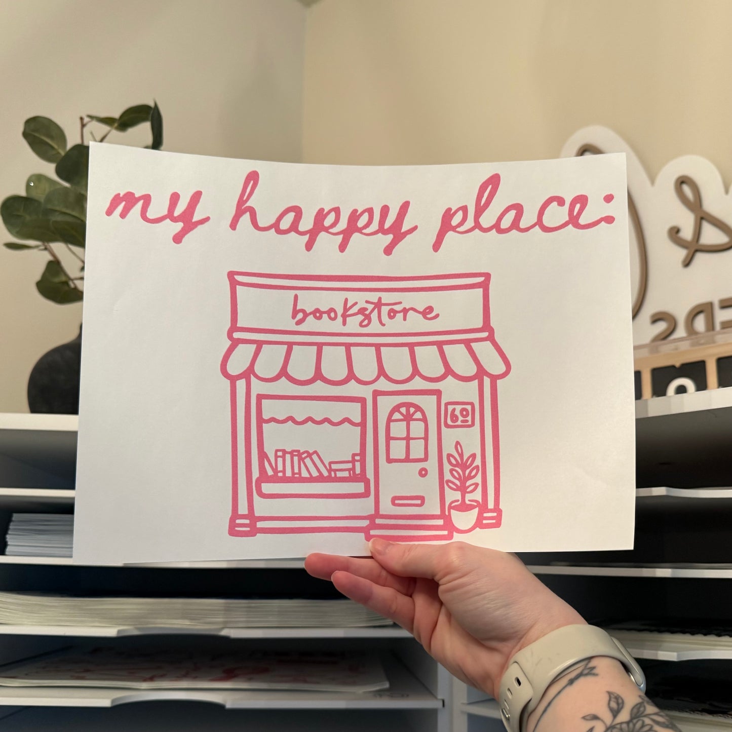 My Happy Place: Bookstore Single Color (Pink)