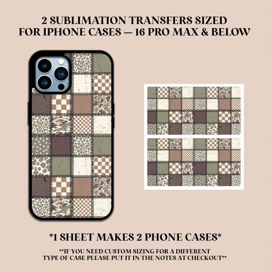 Camo Patchwork Phone Case Sublimation Transfer