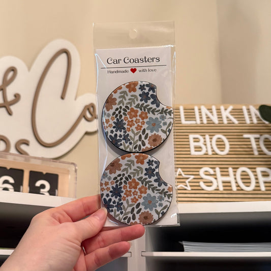 Watercolor Floral Car Coasters