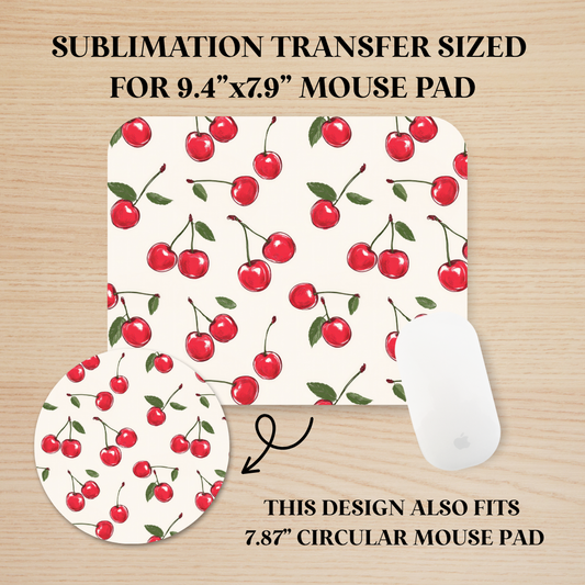 Cherries Mouse Pad Sublimation Transfer