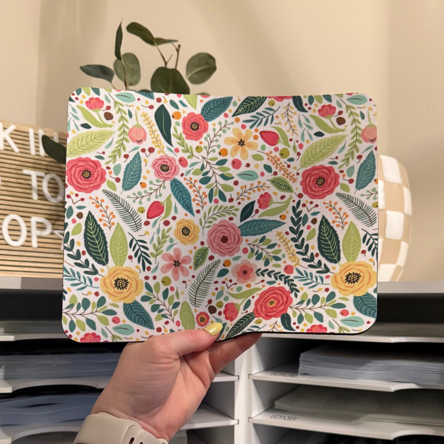 Floral Greenery Rectangular Mousepad