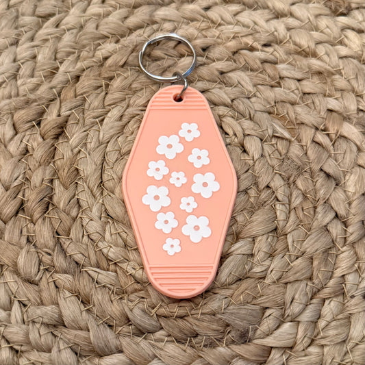 Flowers Light Peach Motel Keychain