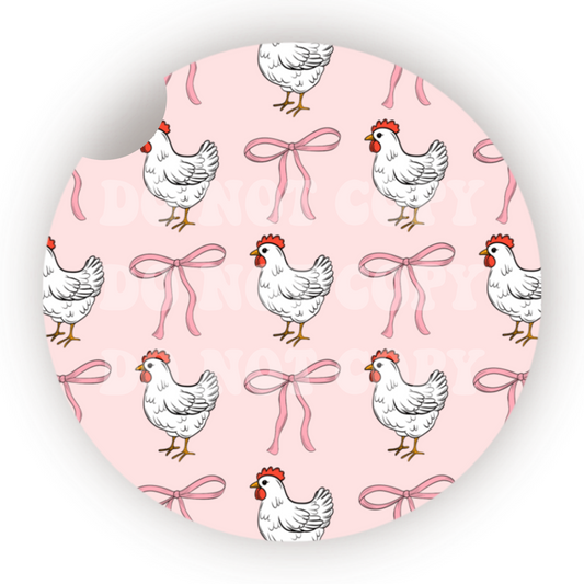Coquette Chicken Car Coaster Sublimation Transfer (Set of 2)