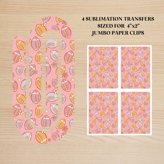 Pastel Footballs Jumbo Paperclip Sublimation Transfer