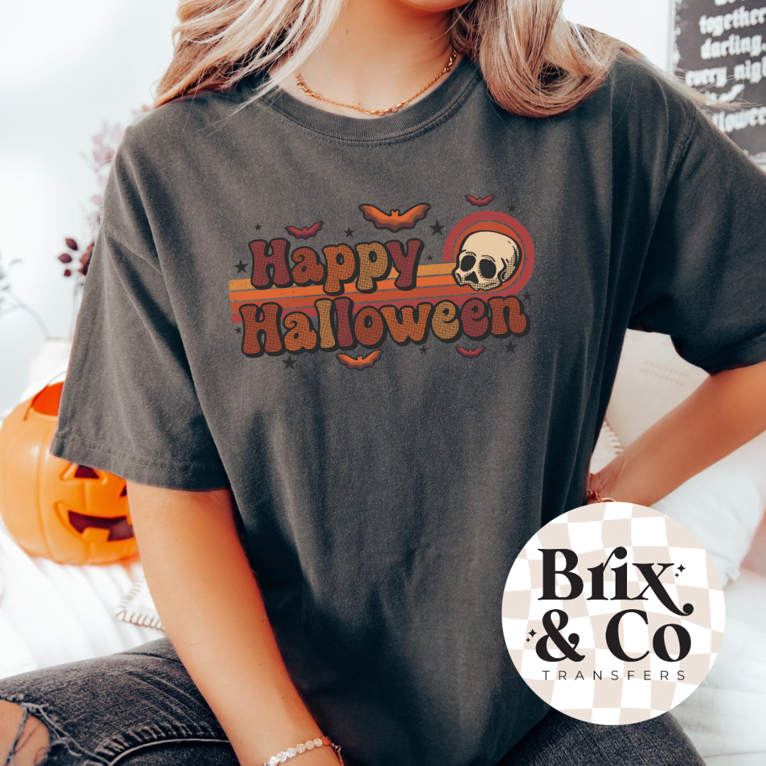 Happy Halloween Thin Matte Clear Film Screen Print Transfer