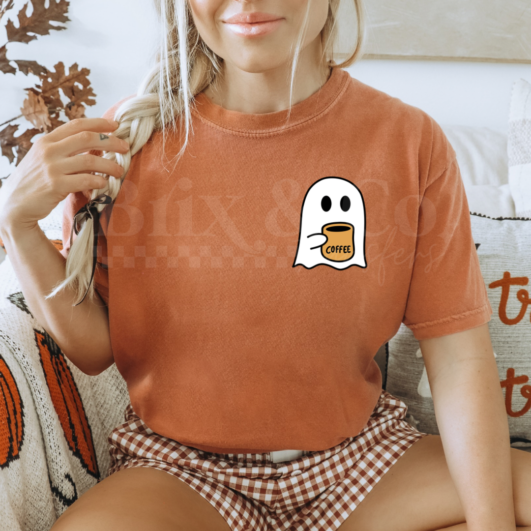 Coffee Ghost Pocket 4” DTF HOT PEEL