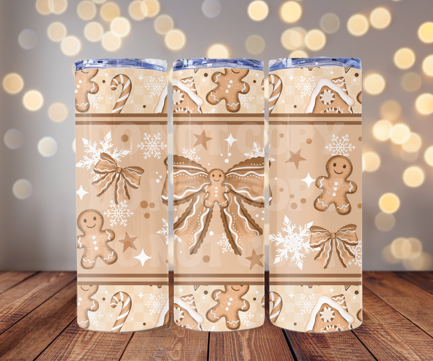 Coquette Gingerbread 20 oz Skinny Tumbler Sublimation Transfer - Seamless
